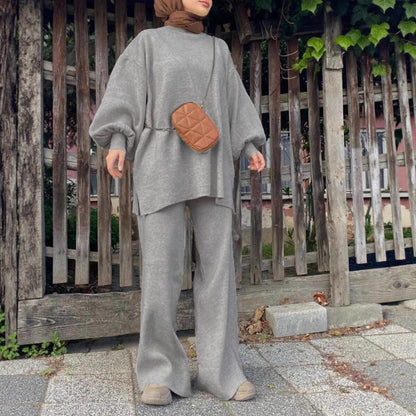 Damen Kombination Weites Oberteil Bequeme Hosen Norvielle
