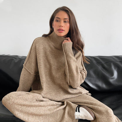 Damen Strickensemble Weiter Schnitt Hoher Kragen Norvielle - Norvielle