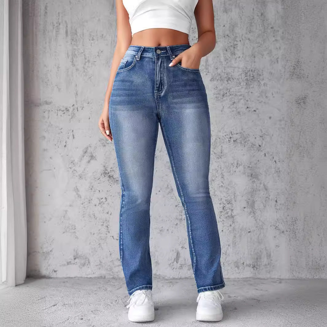 Damen High Waist Jeans Flare Bein Norvielle - Norvielle