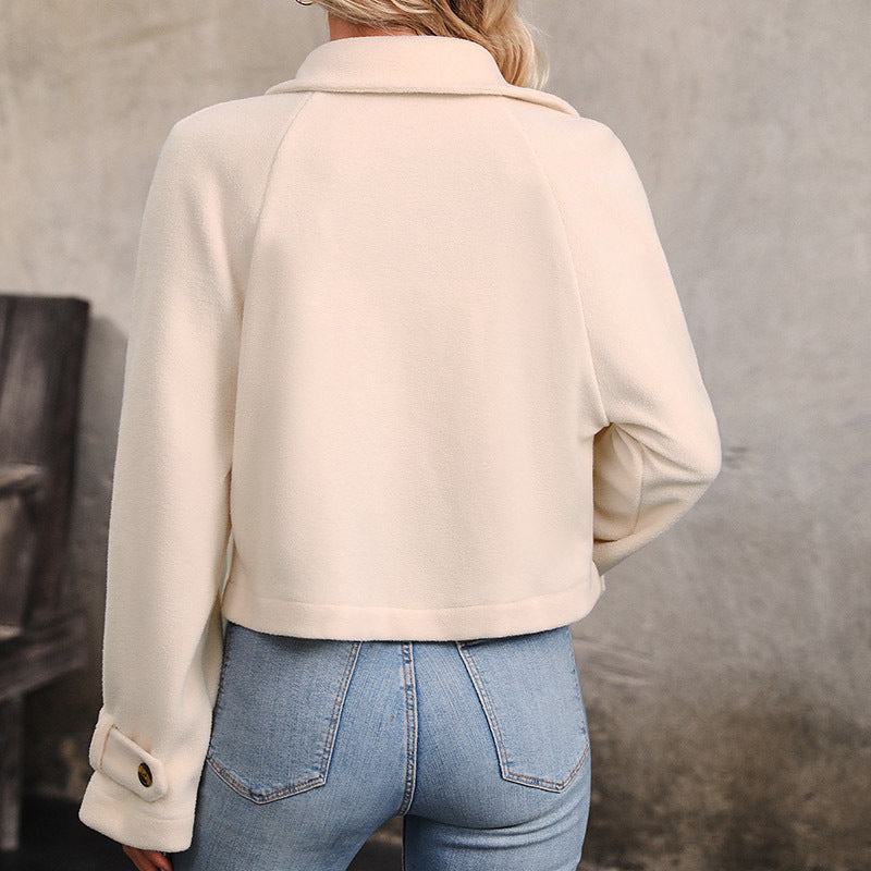 Damen Cropped Blazer Jacke Doppelter Knopfleiste Norvielle