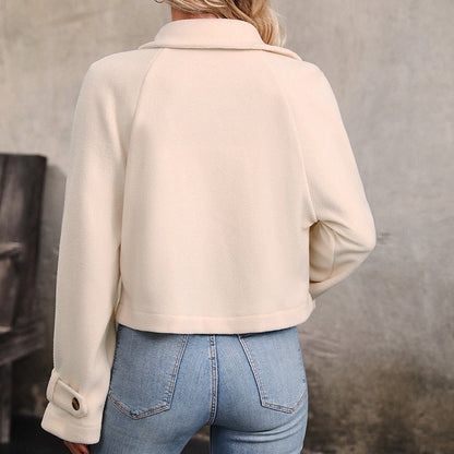 Damen Cropped Blazer Jacke Doppelter Knopfleiste Norvielle