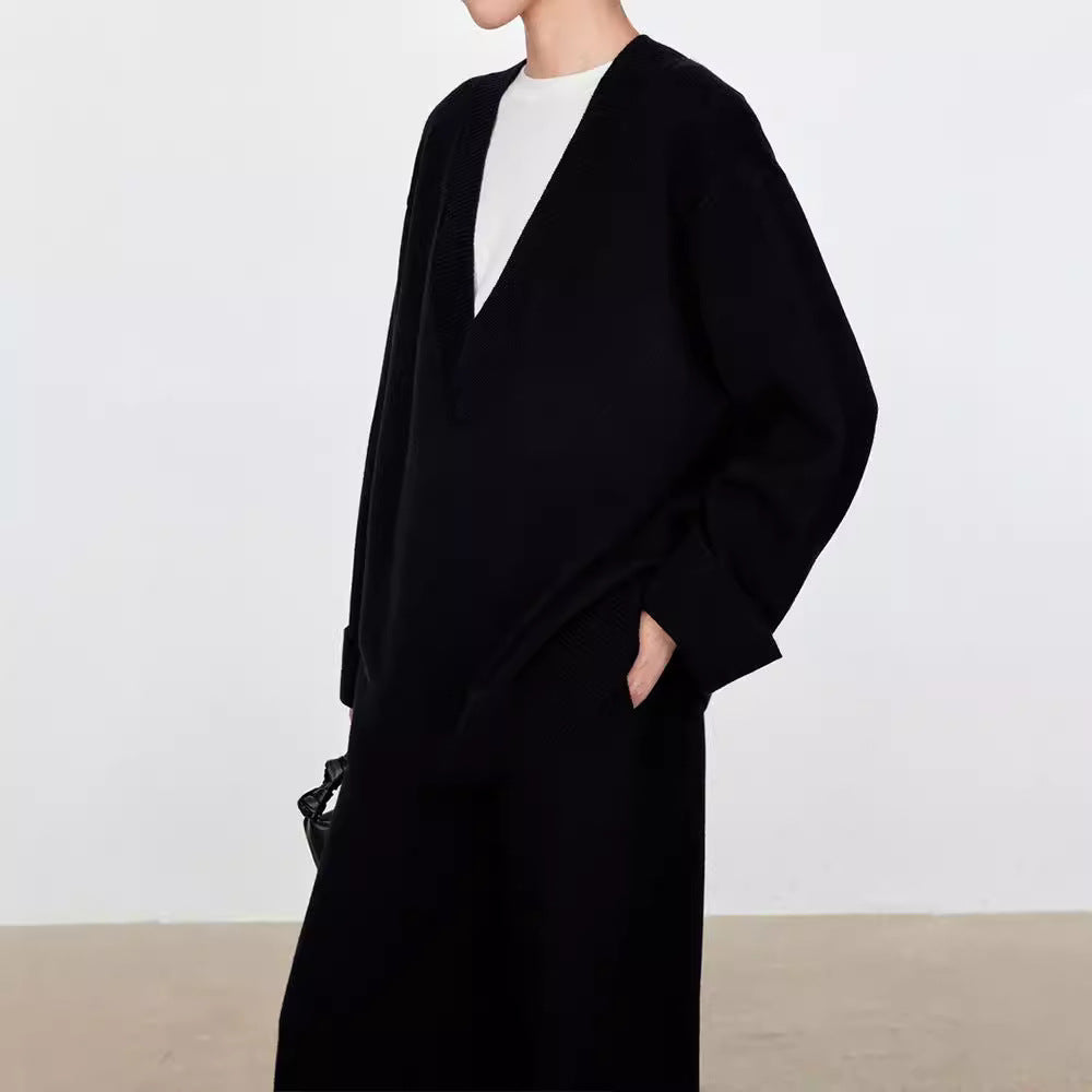 Damen Grobstrickpullover V-Ausschnitt Übergroßer Schnitt Norvielle