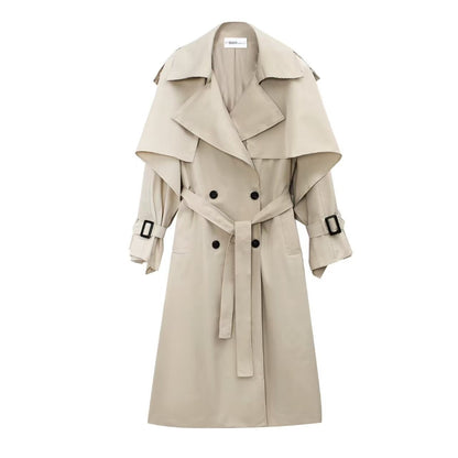 Damen Trenchcoat mit Gürtel und Oversized-Kragen Norvielle