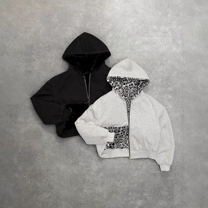 Damen Kapuzenjacke Tierfleece Innenfutter