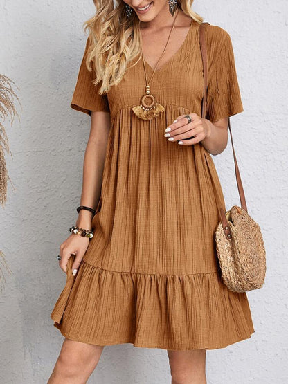 Damen Viskose-Kleid mit Raffungen Weit Norvielle