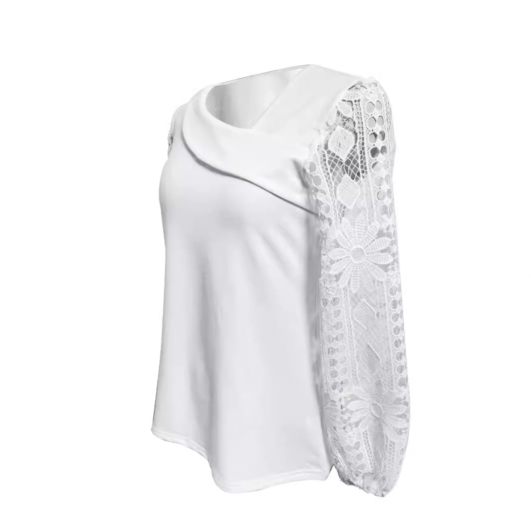 Damen Bluse Spitzeneinsätze Eleganter Schnitt Norvielle
