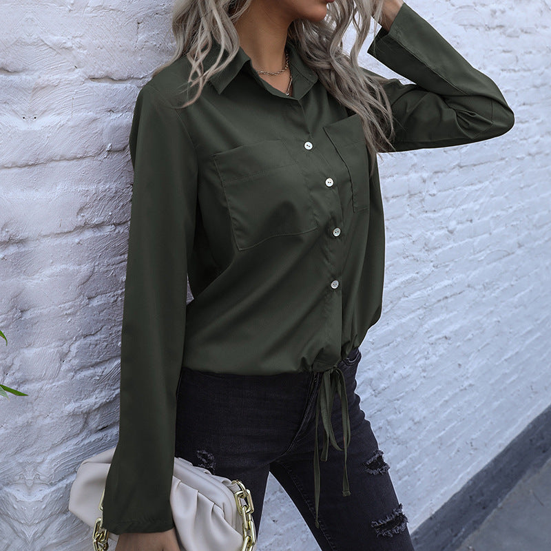 Damen Bluse Verkürzte Vorderseite Knopfdesign Weiß