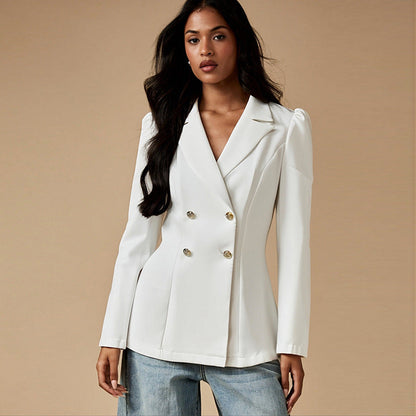 Damen Blazer Elegant Puffärmel