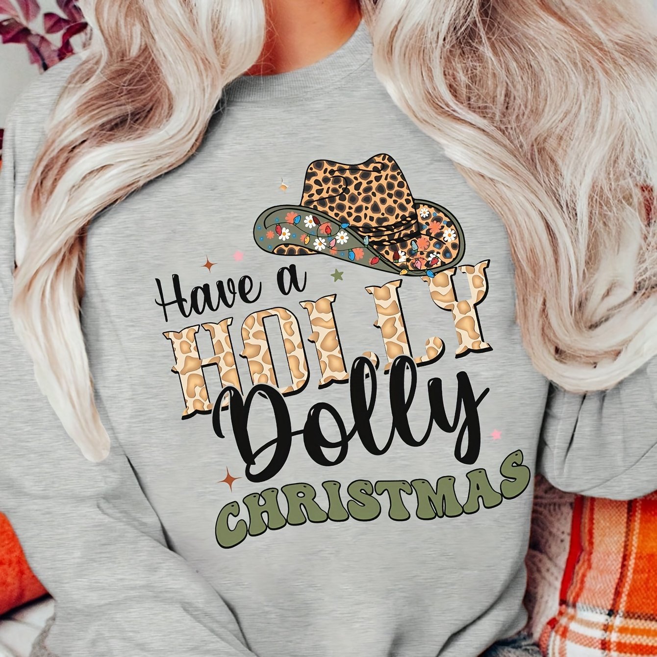 Damen Sweatshirt Weihnachten Motiv Baumwolle Rot