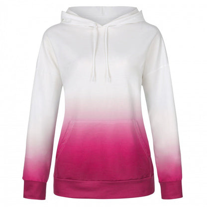 Damen Kapuzenpullover Moderner Farbverlauf Kängurutaschen