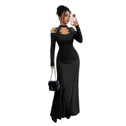 Damen Abendkleid Figurbetont Schulterfrei Floral Norvielle