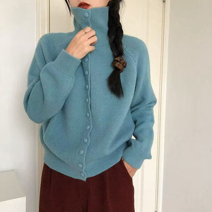 Damen Strickjacke Norvielle Hochknöpfe