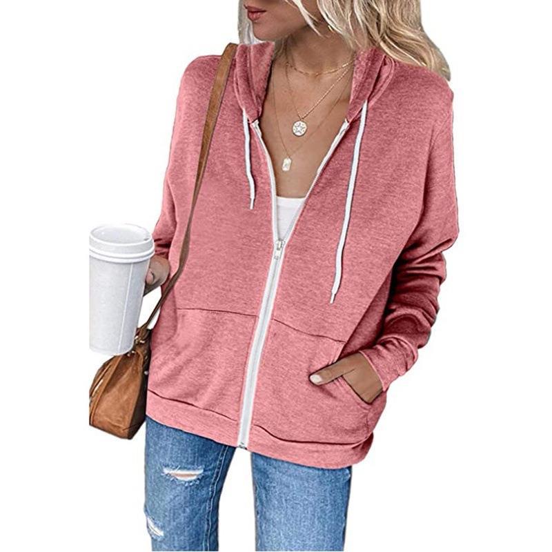 Damen Kapuzenpullover Leicht Atmungsaktives Material Taschen