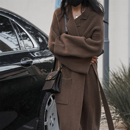 Damen Langstrickjacke Großzügige Taschen Lässiger Schnitt Norvielle