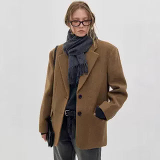 Damen Oversize Wollblazer Klassisch Norvielle