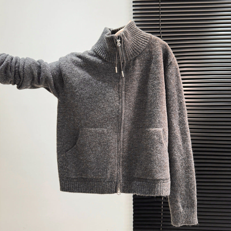Damen Thermostrickjacke Norvielle Hochschließend Kragen 2 Taschen