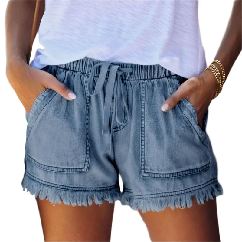Norvielle Damen High-Waist Denim Shorts