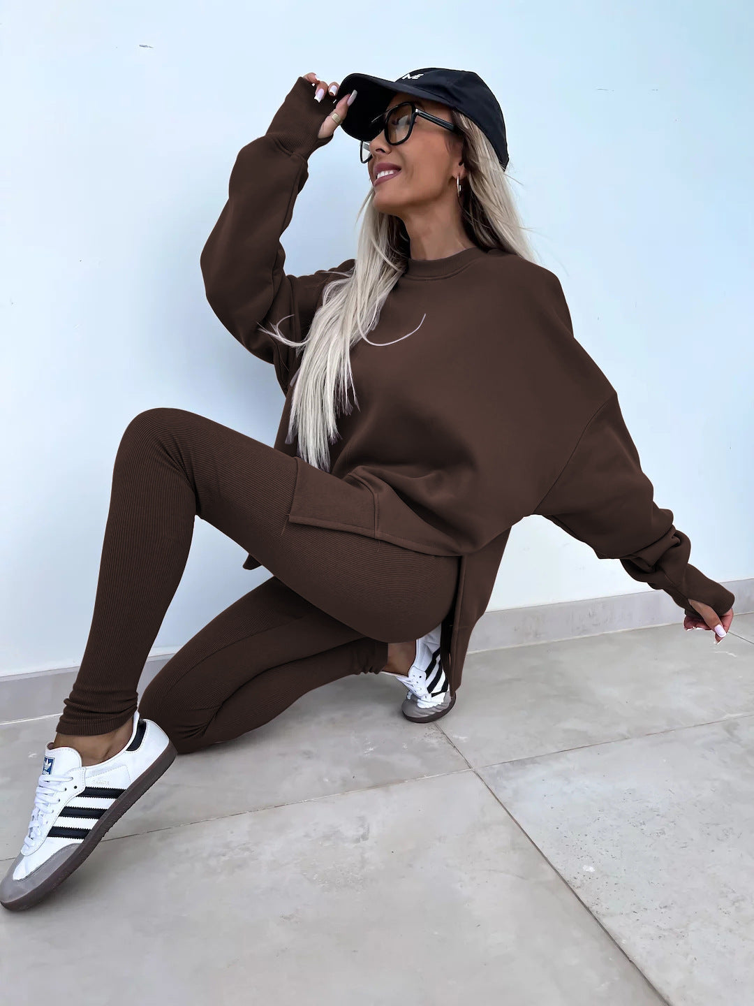 Damen Sport-Loungewear-Set mit Sweatshirt und Leggings