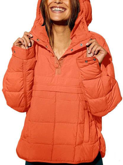 Damen Steppjacke Übergröße mit Kapuze Norvielle
