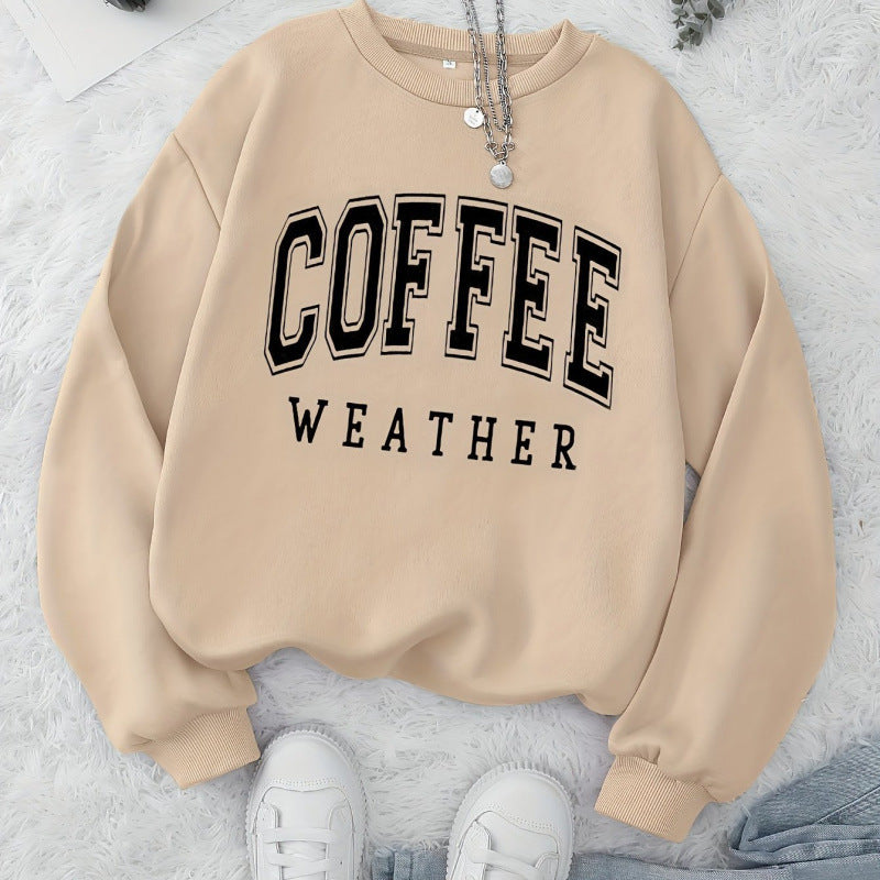 Damen Sweatshirt Coffee Weather Aufdruck Norvielle