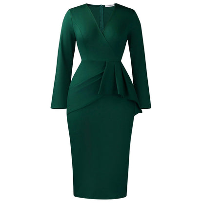 Damen Wickelkleid Asymmetrische Rüschen Norvielle