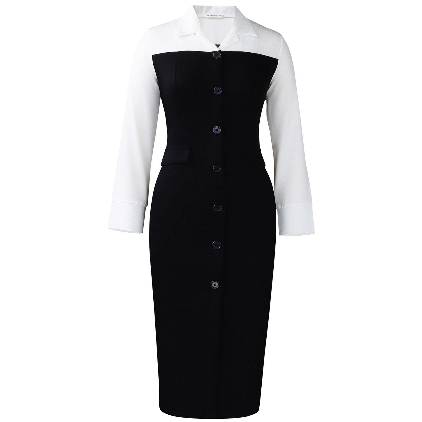 Damen Hemdkleid mit Knopfleiste und langen Ärmeln