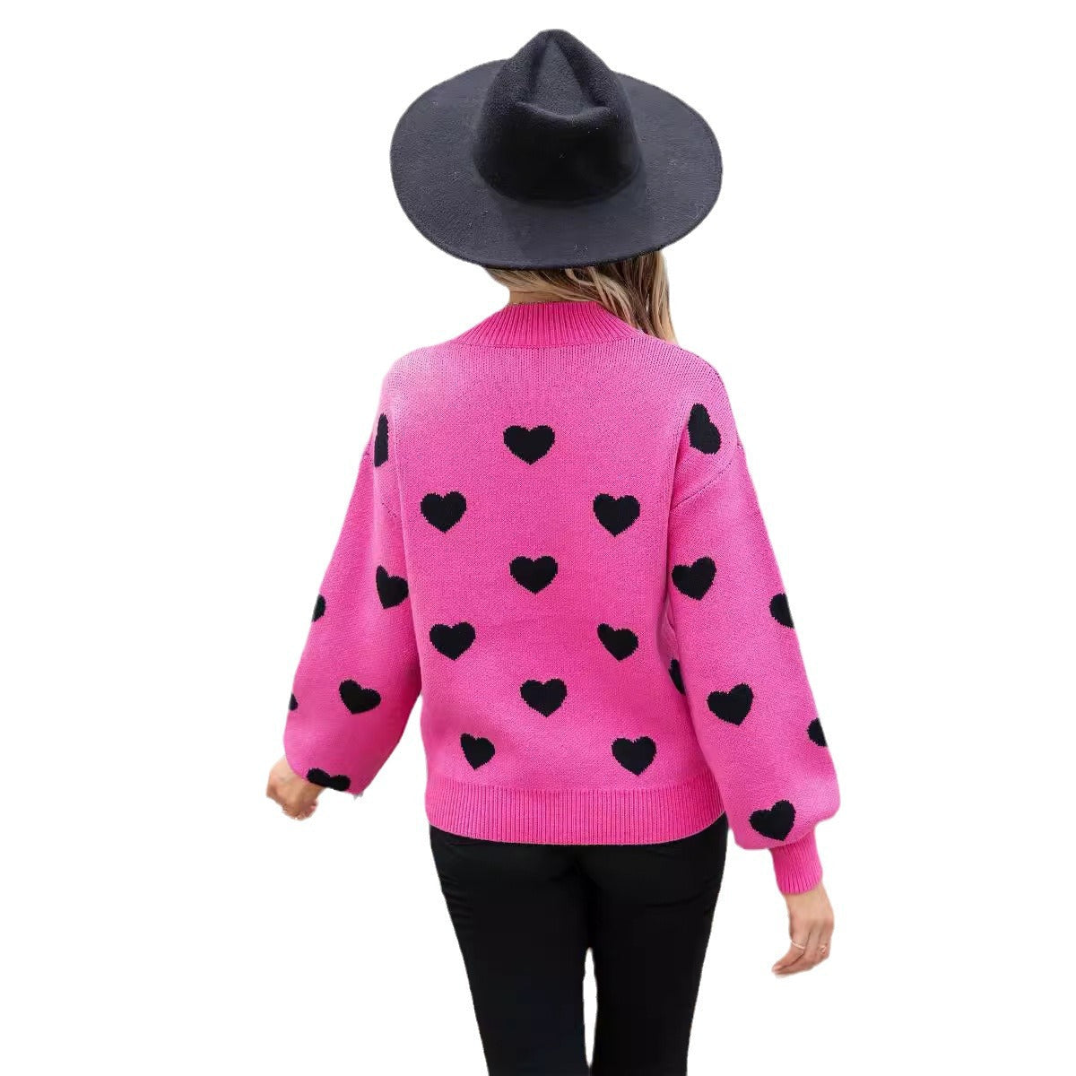 Damen Pullover mit Herzen Moderner Schnitt Norvielle