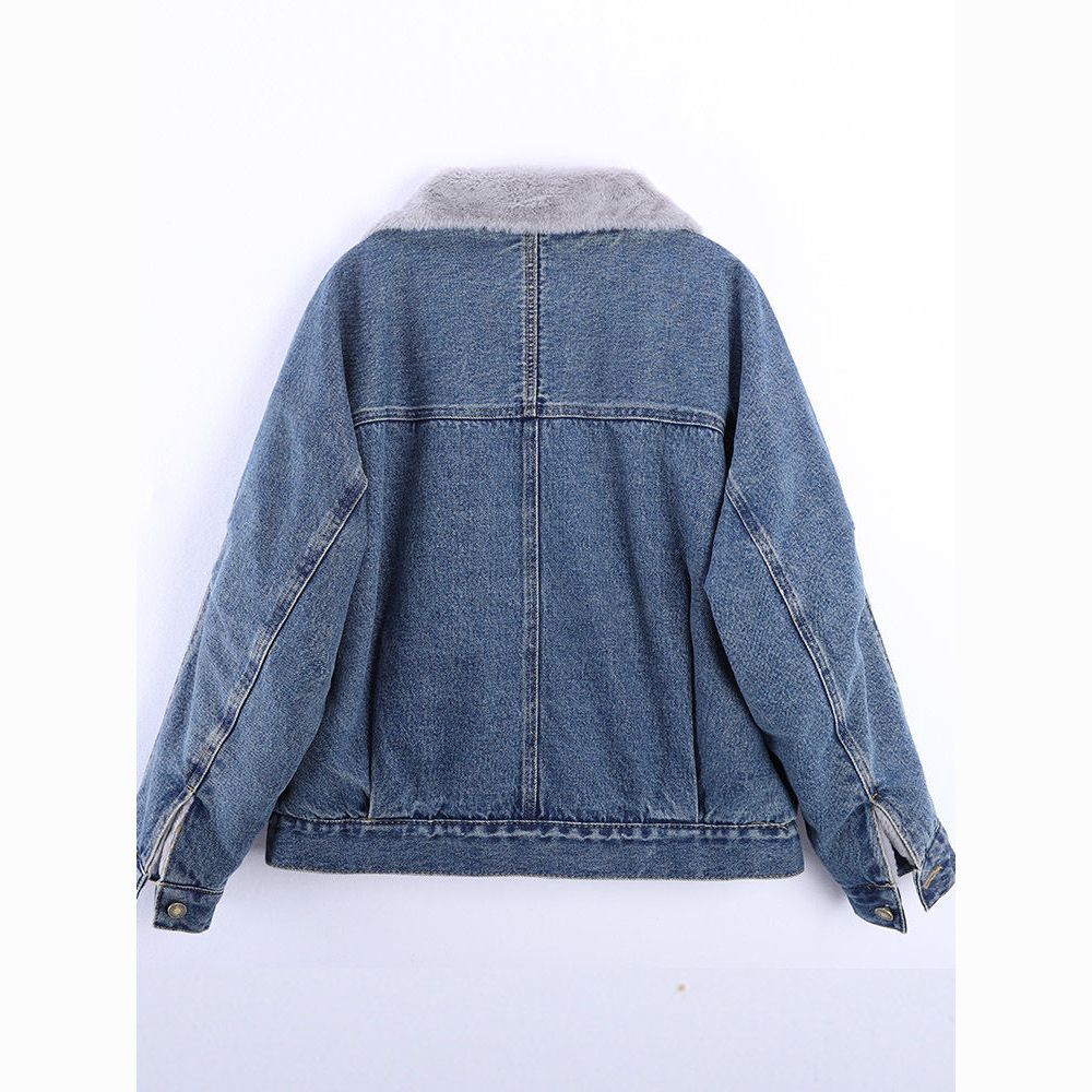 Damen Jeansjacke Gesteppt Weiches Fleece Norvielle
