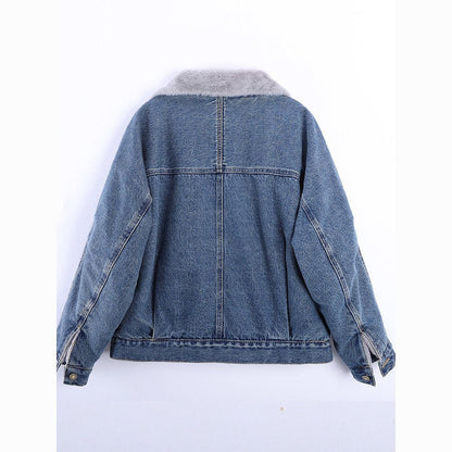 Damen Jeansjacke Gesteppt Weiches Fleece Norvielle