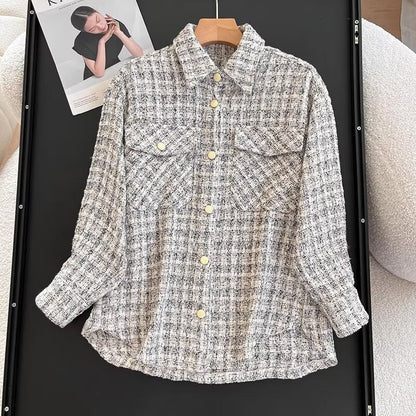 Damen Hemdjacke Karomuster Strukturiert Norvielle - Norvielle
