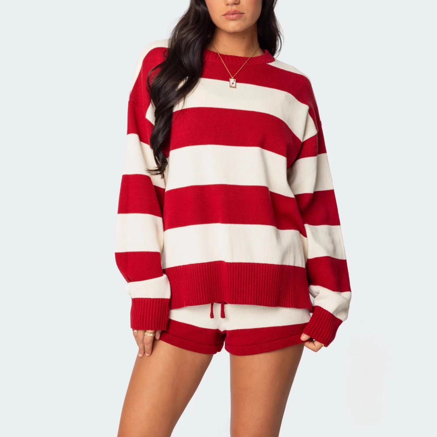 Damen Sweatpullover Shorts Set Norvielle - Norvielle