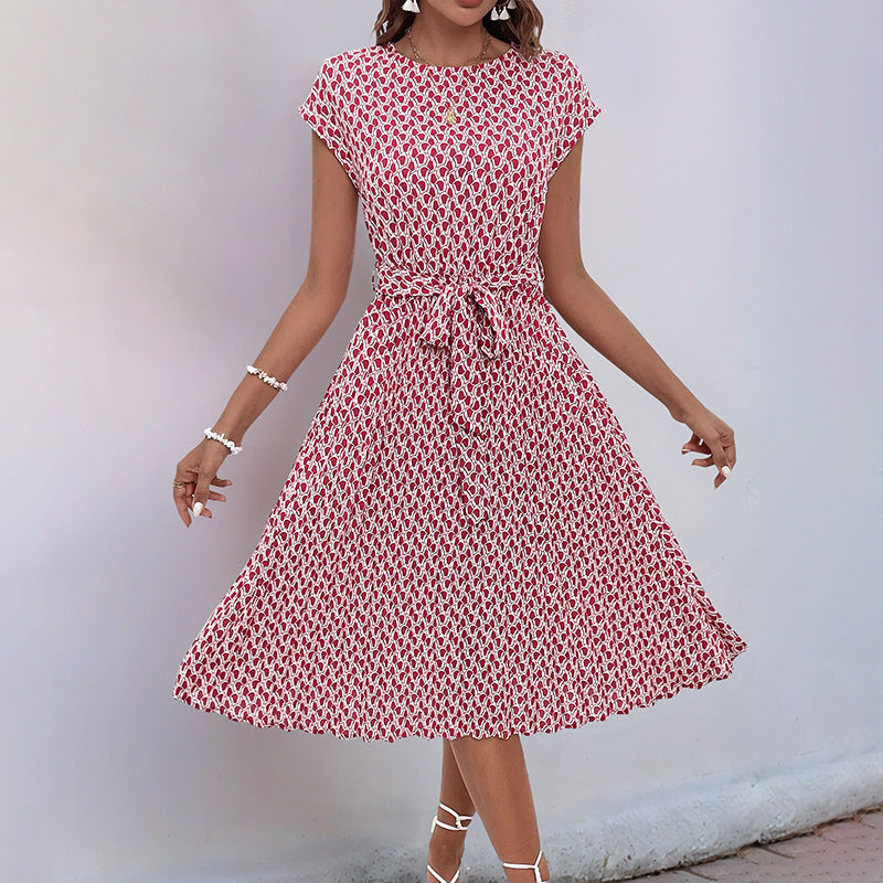 Damen Midikleid Asymmetrischer Saum Dekorativer Gürtel Norvielle