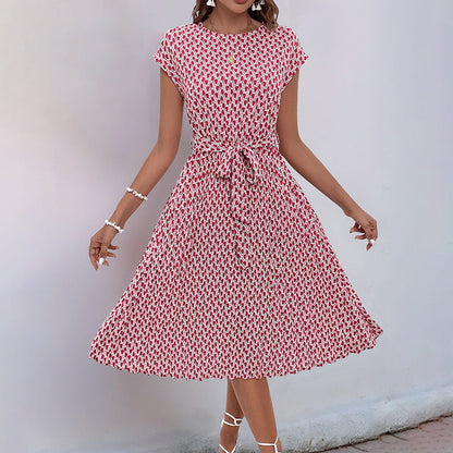 Damen Midikleid Asymmetrischer Saum Dekorativer Gürtel Norvielle