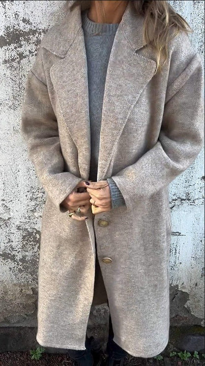Damen Übergangsjacke Weites Design Knopfdetails Elegantes Design