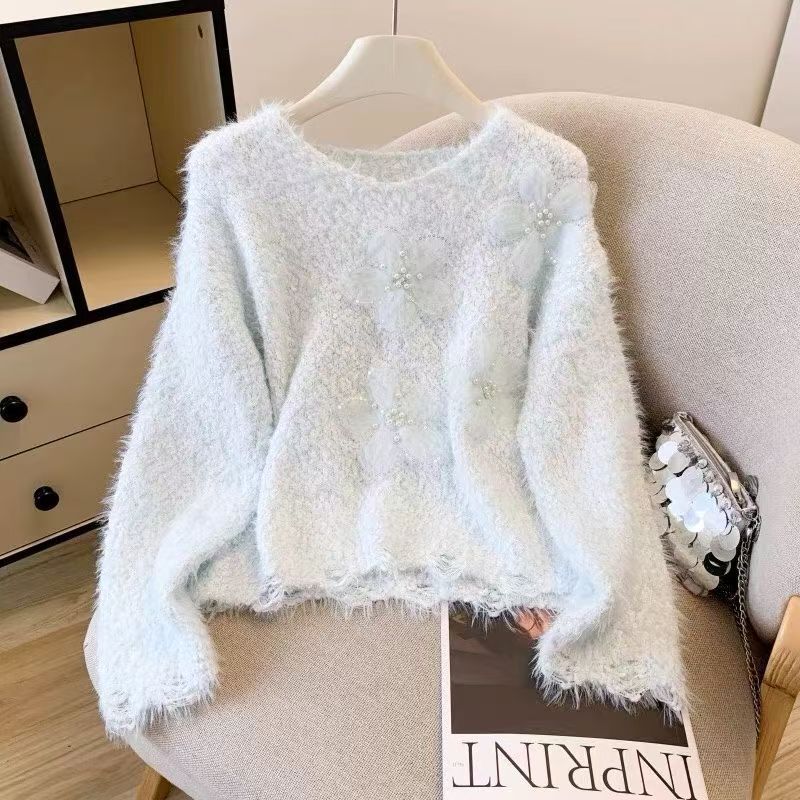 Damen Pullover Kuscheliger Floralmuster Norvielle