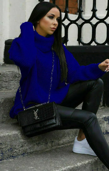 Damen Strickpullover Rollkragen Hochgeschlossen Norvielle