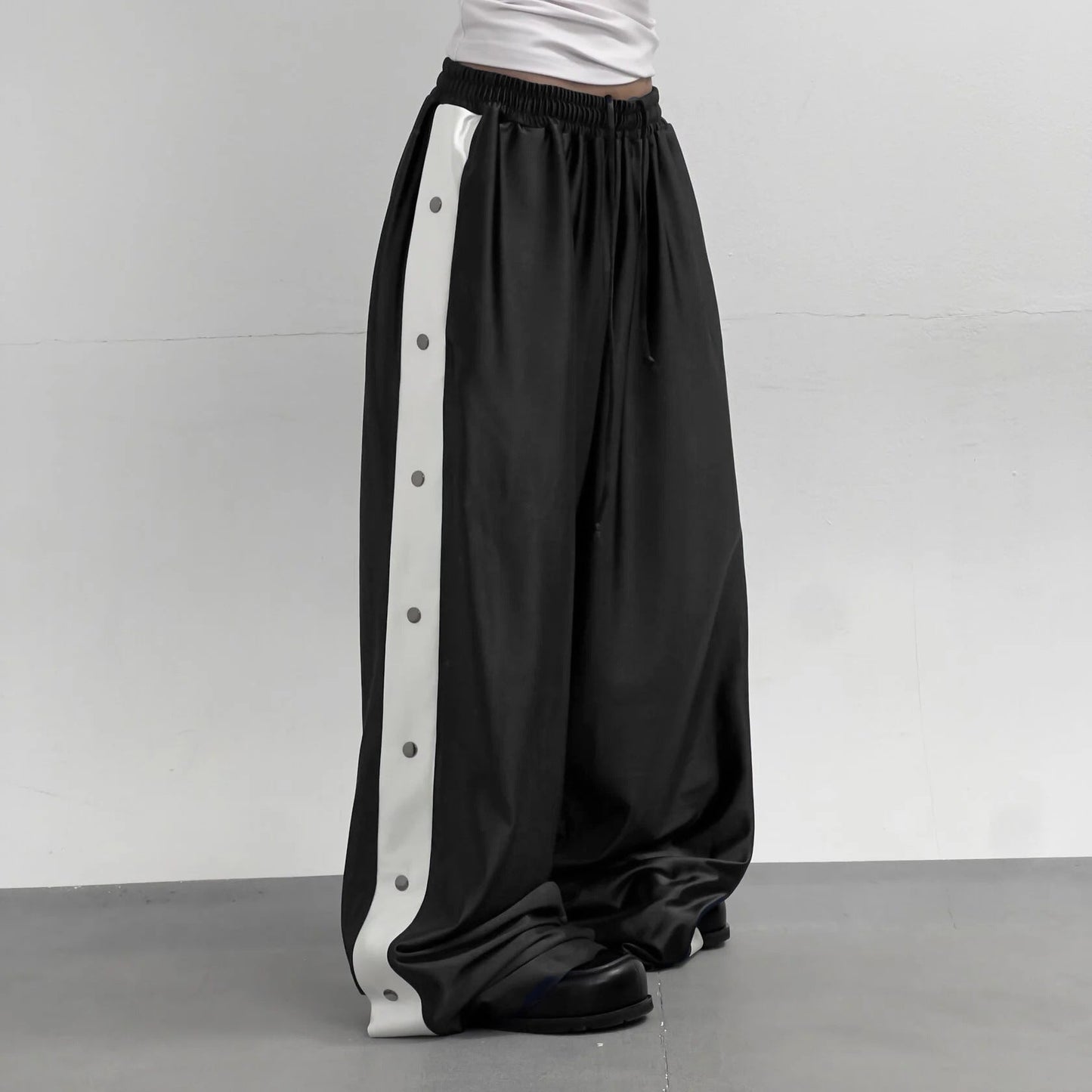 Damen Freizeithose Sportlich Mit Druckknopfverschluss