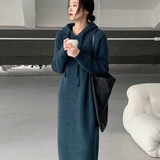 Damen Strickpullover Kapuze Rippstruktur Norvielle - Norvielle