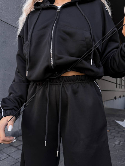 Damen Sportset Elastischer Bund Hochkragen Norvielle