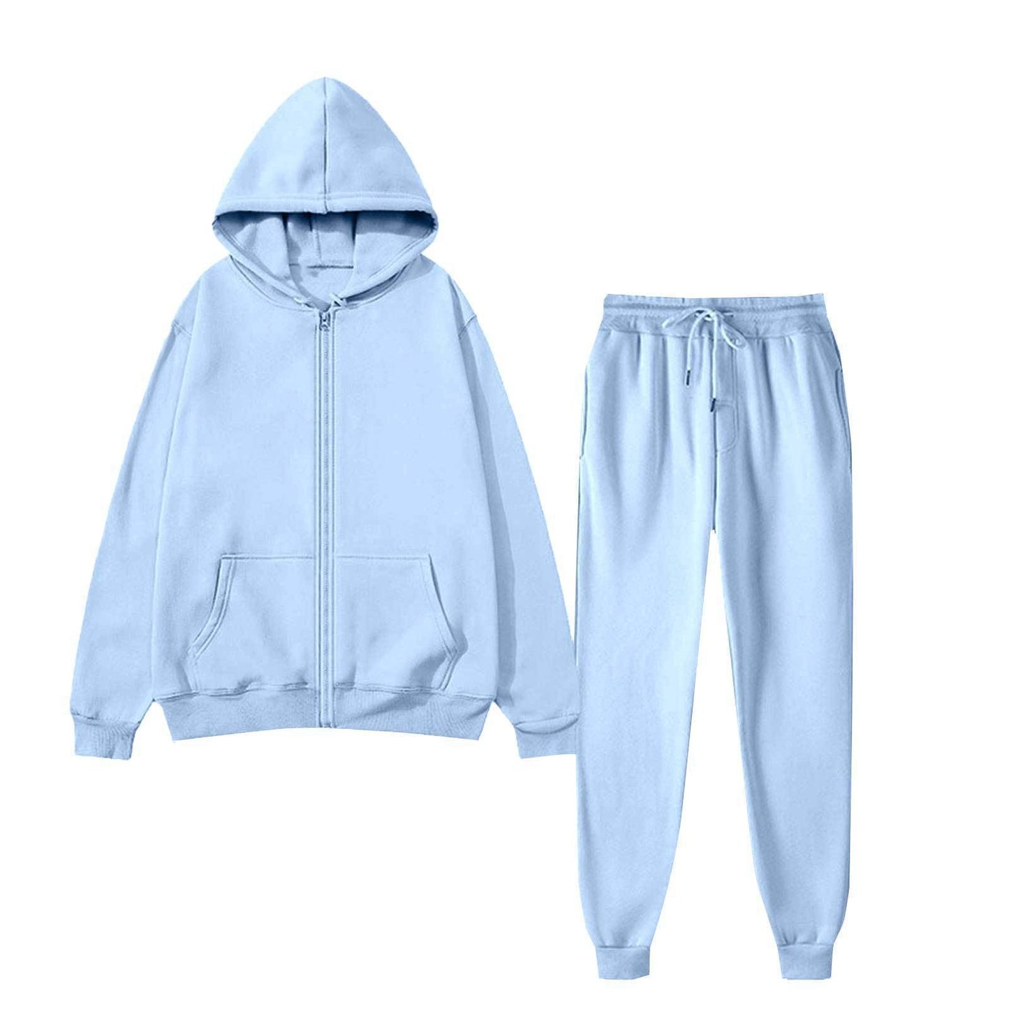Damen Kapuzenpullover Set Bequem Reißverschluss