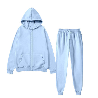 Damen Kapuzenpullover Set Bequem Reißverschluss