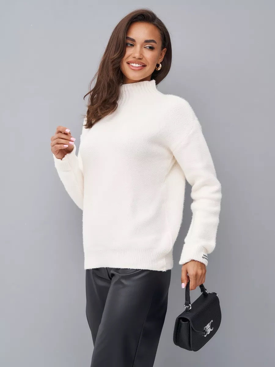 Damen Strickpullover Stehkragen Norvielle