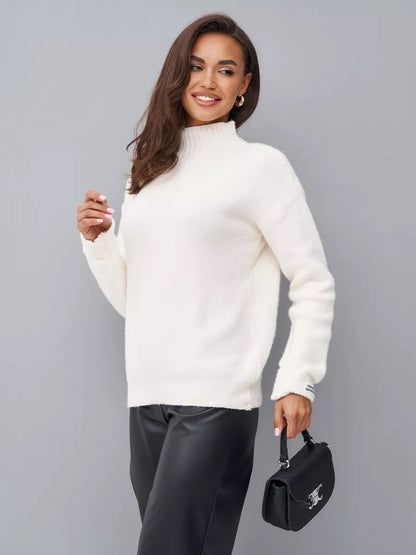 Damen Strickpullover Stehkragen Norvielle