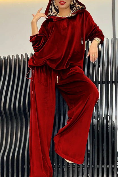 Damen Lounge-Anzug mit Kapuze Satin-Finish Norvielle