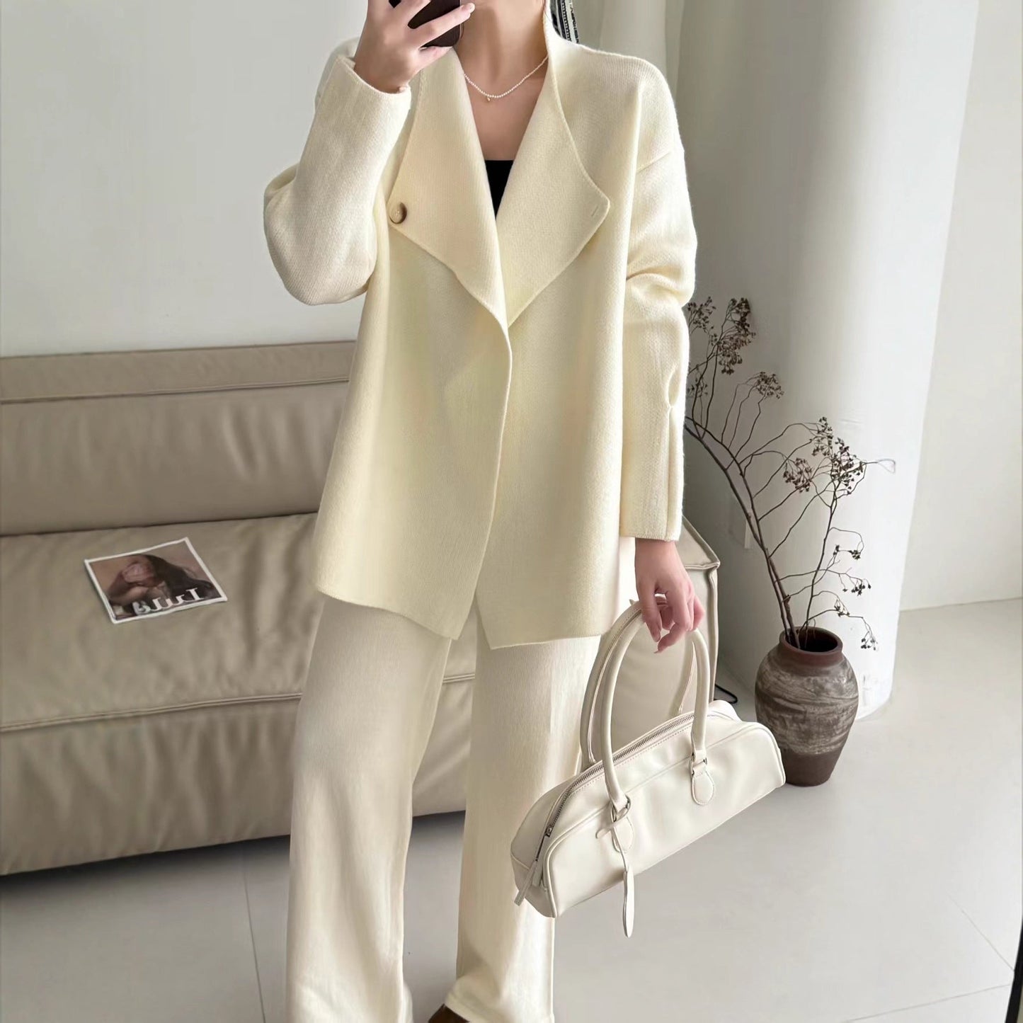 Damen Strickjacke Tailliert Gürtel Norvielle