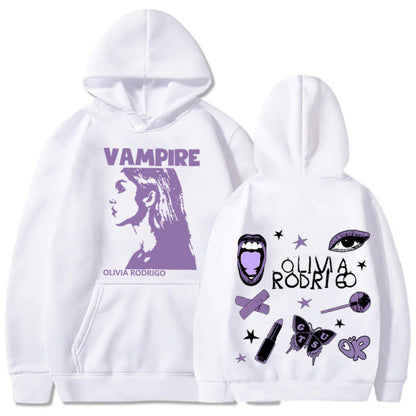 Damen Oversized Kapuzenpullover Vampir-Print