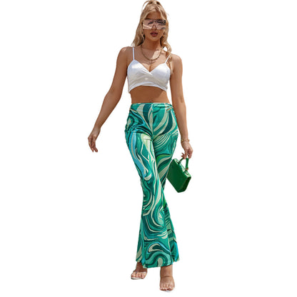 Damen Palazzo-Hose Wellenmuster Norvielle