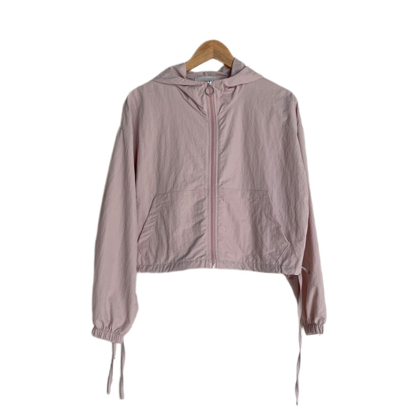 Damen Outdoor-Jacke Atmungsaktives Material Kordelzug