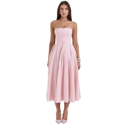 Damen Abendkleid Herz-Ausschnitt Schwingrock
