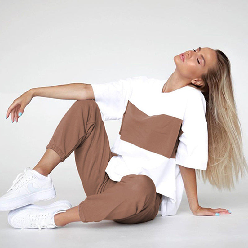 Damen Sportanzug Oversized Shirt Bequeme Jogginghosen Norvielle